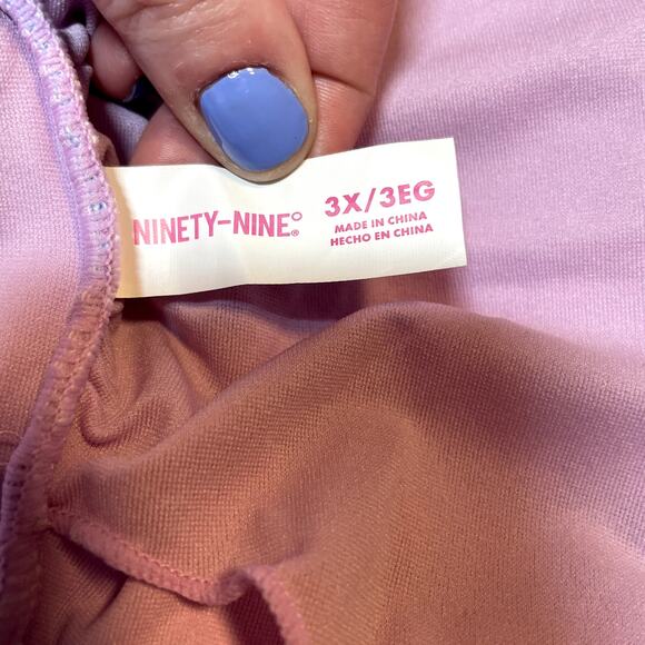 Ninety Nine Pastel Stripe Bikini Top Womens 3X Pink Purple Multicolor Rainbow - Picture 10 of 11